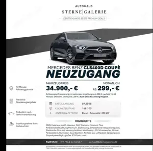 Mercedes-Benz CLS 400 D/AMG-LINE/360°/DISTRO+/MEMORY/BURMESTER