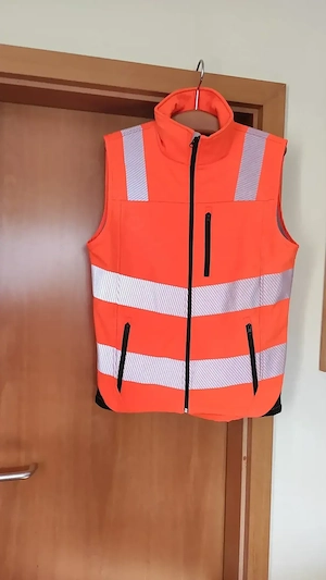Warnweste, Orange  Schwarz, Gr M,