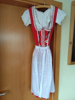 Dirndl, 3tlg, Rot  Weiss, Gr 36, Original Steindl,