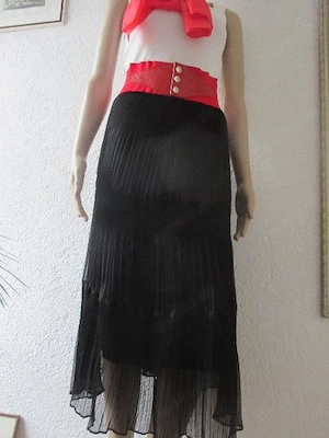 DESIGNER Seiden Chiffon Hippie Gipsy Boho Stufen Crinkel Falten Reinschlupf Gummizug Rock 36- 38  S
