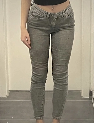 NP35  Graue Skinny Jeans Low waist XS only