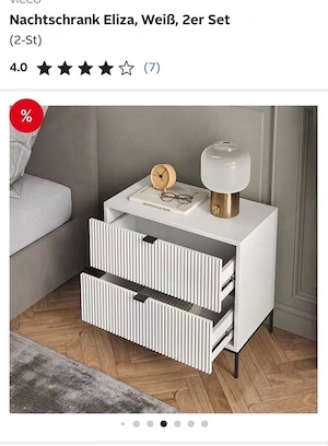weißes modernes Nachtkästchen Bild 5
