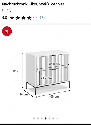weißes modernes Nachtkästchen Bild 3