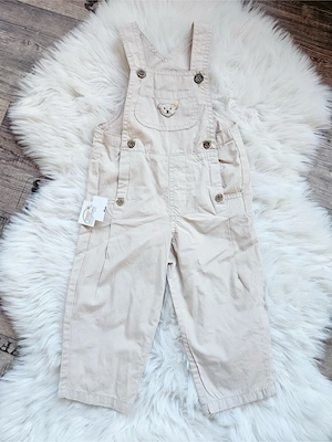 Beige Steiff Latzhose Größe 80