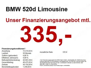 BMW 520 d Limousine M Sportpaket AHK. Driv Ass+. HuD
