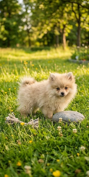 Pomeranien Zwergspitz Rüde, Welpe, Cremefarbend