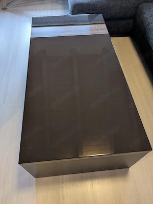Moderner Couchtisch, Hochglanz Braun Eiche  Bild 2