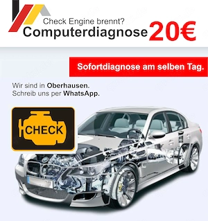 Check Engine brennt? Motor-Diagnose 20 Euro 