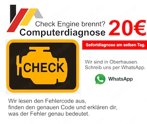 Check Engine brennt? Motor-Diagnose 20 Euro 