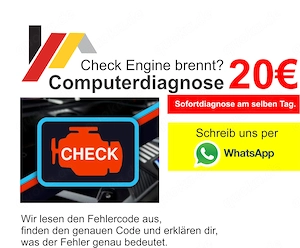 Check Engine brennt? Motor-Diagnose 20 Euro 