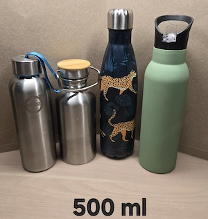 Alu Trinkflaschen 4 Stück Edelstahl 500 ml * Neu *