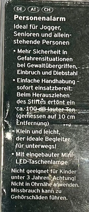 Marken PERSONENALARM SMA-40950, NEU, OVP, versiegelt, ungeöffnet   unbenutzt, incl. Batterien Bild 3