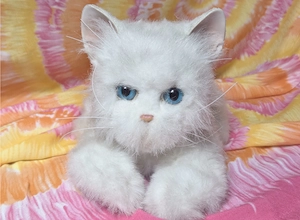FurReal Friends Kätzchen 2002 Tiger Electronics weiß-miaut u. bewegt sich Rarität! 