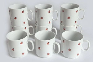 9 Käfertassen Kaffeetasse-Haferl-Pott Marienkäfer Feinkost KÄFER München 