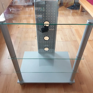 Glastisch mit Hintergrundbeleuchtung, LED Tisch 56x42x70 cm Bild 2