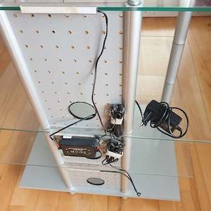 Glastisch mit Hintergrundbeleuchtung, LED Tisch 56x42x70 cm Bild 3