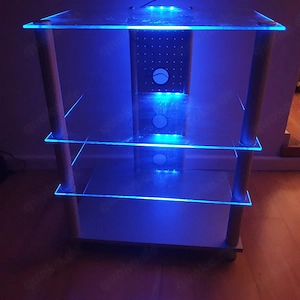 Glastisch mit Hintergrundbeleuchtung, LED Tisch 56x42x70 cm Bild 5