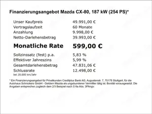Mazda CX-80 SKY-D SOMO Homura Plus+LEDER NAPPA+PANO !! Bild 4