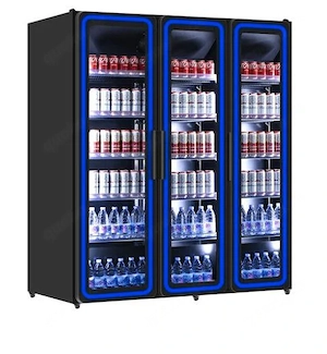 Kühlschrank mit 3 Glastüren   1190 l   Blaue LED-Beleuchtung