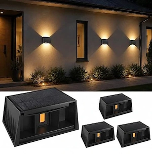 Solar Wandleuchte Außen 4er Set Warmweiß