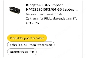 Kingston Hyper Fury 64GB Laptop RAM DDR4 3200MHz (2x32GB) Bild 5