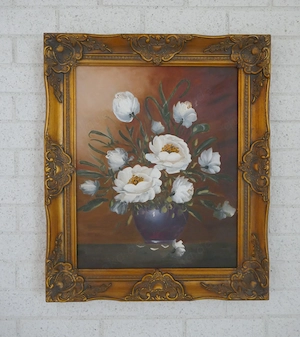 Ölbild-Anemonen in der Vase