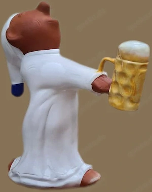 Schlafwandler   glasiert, ca. 52 cm, mit Bierkrug   einzigartiger Dachschmuck, Dachfigur
