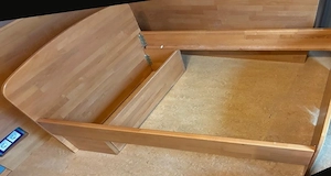 Massivholzbett Kernbuche  90 x 190 cm 