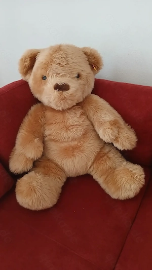 Großer Steiff Bärenmarke Teddybär 85cm Studio-Größe gelbe Fahne