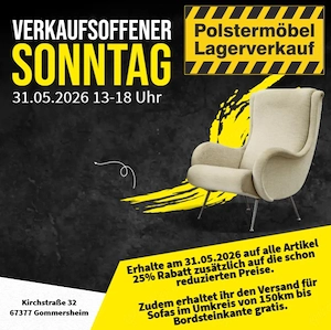 Verkaufsoffener Sonntag Sofa Couch Möbel Lagerverkauf Esstische Stühle Outlet