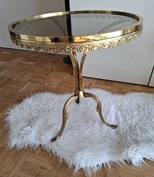 Messing Glas Beistelltisch Rund