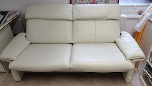 Elegantes zeitloses Ledersofa Lugano 142