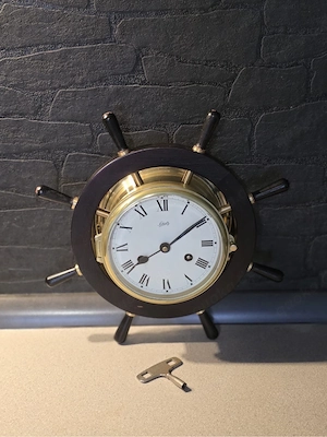 Vintage Schatz Schiffsuhr Original mit Schlüssel 1950er