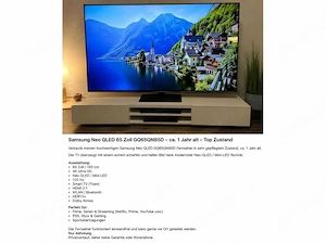 Samsung Neo QLED 65 Zoll QN85D Mini-LED 4K 120Hz TOP Zustand