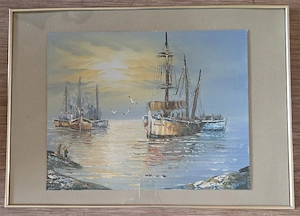 Bild - Ölgemälde, Schiffe im Meer zu verkaufen !!!