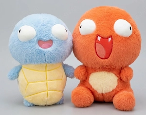 Pokémon 2 lustige Plüschtiere   Schiggy & Glumanda   ca. 23 cm   NEU