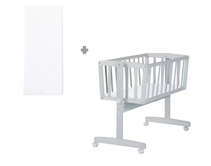 Stubenbett   Babywiege inkl. Matratze & Rollen