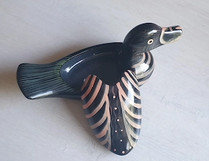 Vintage Keramik Ente, Schreibtischbehälter Schmuckstückschale, Dekor