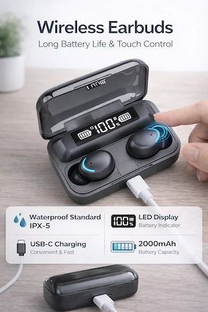 Bluetooth In-Ear Kopfhörer mit Ladecase