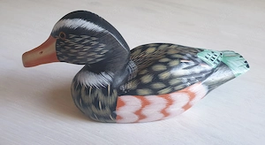 Vintage handbemalte Holzente. Hand bemalt Holz Bild 2