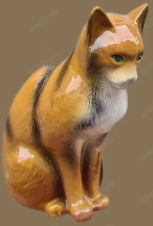 Keramische Firstkatze naturgetreu glasiert | Firstschmuck, Dachschmuck, Dachkatze, Firstkatze, 