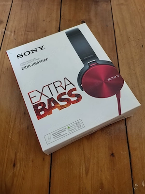Original Sony Xtra Bass MDR-XB450AP Over Ear Kopfhörer Rotmetallic