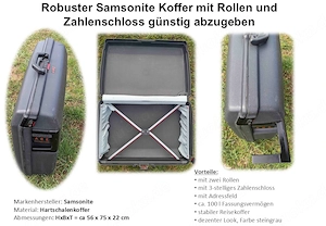 Robuster Samsonite Koffer mit Rollen und Zahlenschloss günstig abzugeben