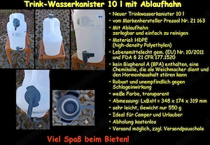 Trink-Wasserkanister 10 l mit Ablaufhahn