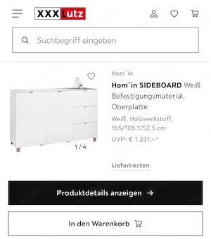 Kommode Sideboard von XXXL Lutz wie neu In weiß Hochglanz