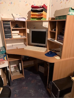 Computertisch Ecktisch Computer PC Tisch Eck Schreibtisch Holz