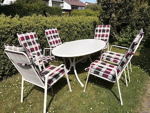 Gartenmöbel Set 7 Teile + Sitzauflage  6 Garten Stühle + 1 Tisch