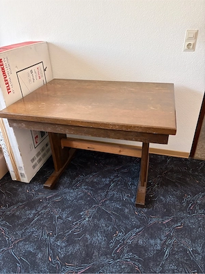 Holztisch massiv Echtholz Holz Tisch braun Esstisch für Esszimmer Bild 3