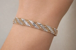 Zweifarbiges Armband in 925er Sterlingsilber vergoldet