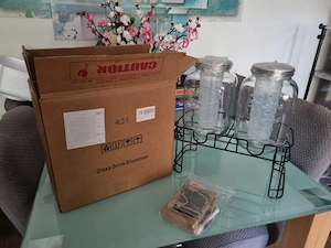 2  4 Liter Glas - Getränkespender mit Sänder